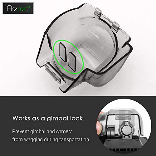 Arzroic Dji Mavic Pro Gimbal Lock Camera Lens Cover Clamp Dji Mavic Pro Accessories Gimbal Guard Protector Camera Clip Mount Cap, Transparent Grey #TOP2