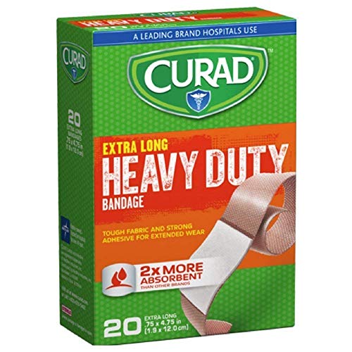 CURAD Heavy Duty Bandage Extra Long 20 Each .75 x 4.75 in (Pack of 12)