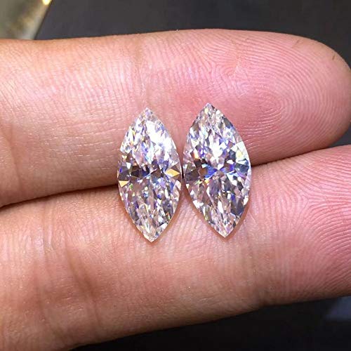 Jeweleryium Loose Moissanite 2.00Ct, Real Colorless Diamond, Vvs1 Clarity, Marquise Cut Olive Shape Brilliant Gemstone For Making Vintege Ring, Jewelry, Pendant, Earrings, Necklaces, Watches #TOP7