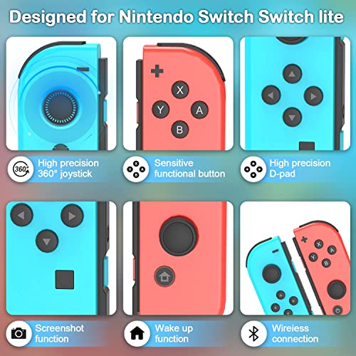 Belopera Joy Cons For Switch, Upgraded Switch Joycons For Ns Sports Game, L/R Wireless Joy-Con Controller For Nintendo Switch, Joycon For Switch Controllers With Wake-Up (Blue Red) #TOP5