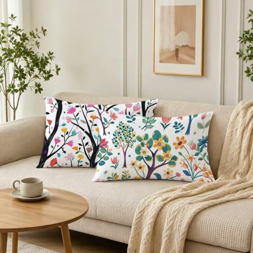 Fundas Cojines Rectangular de Flores para Decoración de Sofá y Cama 3