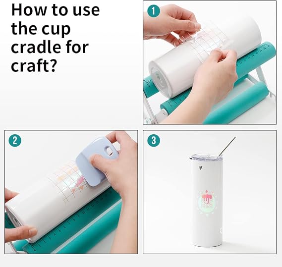 PYD Life Cup Tumbler Cradle Holder for Sublimation Craft Mint Green