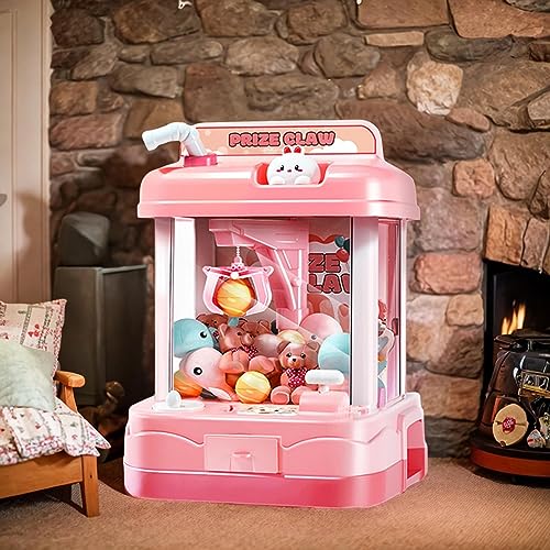 Mini máquina de arcade electrónica rosa con garras de juguete infantil 7