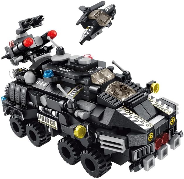 beiouya 12 juegos de juguetes de construcción de automóvil SWAT, se monta en un vehículo de bloques de construcción, idea perfecta para niños de 6