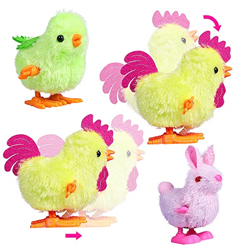 Max Fun 12Pcs Easter Wind Up Toys Easter Basket Stuffers Chicks Bunny Assortments For Easter Party Favors Easter Basket Fillers Easter Egg Hunt Treasure Chests Goody Bag Filler (Easter Wind Up Toys) #TOP2