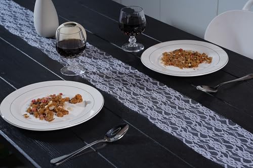 Chemin de table blanc en dentelle 15cm x 25m OSVINO - 7