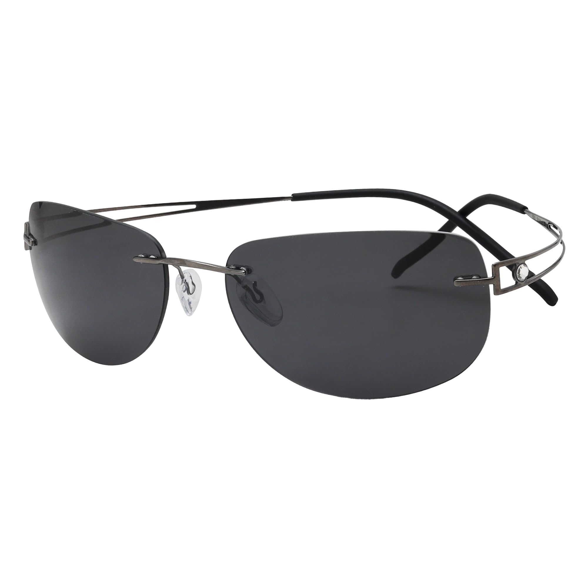 Eyekepper Pilot Rimless Titanium Polarized Sunglasses for Men and Women