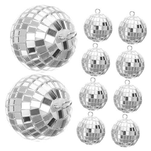 OFFSCH Mirror Disco Ball Ornaments 10pcs Hanging Disco Balls for Garden Yard Decor