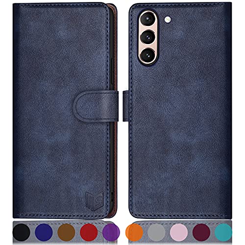 Étui pour Samsung S21 FE 5G SUANPOT Housse Portefeuille en Cuir Noir