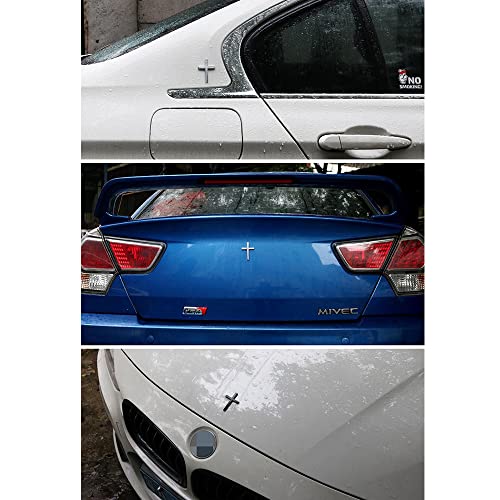 Image of Cross Metal Car 3D Sticker Cross Emblem for Car Motorcycle Scratched Decorative Logo Phone Sticker Side Tail Logo (Black)