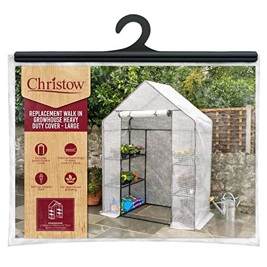 Christow Walk In Greenhouse Cover Replacement, Reinforced Growhouse Cover, H195cm x W143cm x D73cm, Heavy Duty COVER ONLY