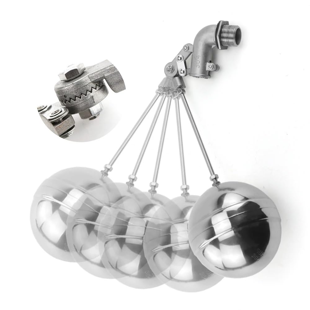 Schwimmerventil Aus Edelstahl 304, Verstellbares Winkelschwimmerventil, Durchflussbehälter, Reservoir/Ausdehnung, Hochdruck-Schwimmerventil 1/2 Zoll, 3/4 Zoll, 1 Zoll, 1-1/4 Zoll(1 inch)