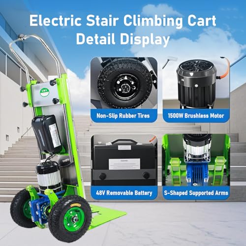 Carretilla eléctrica para escaleras 1500 W 400 KG miniatura 4