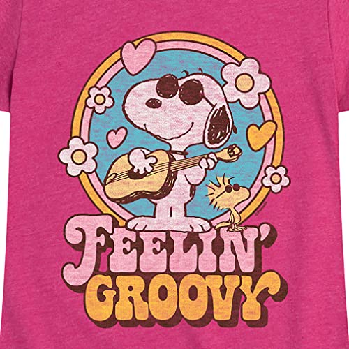 HYBRID APPAREL - Peanuts - Feelin Groovy Snoopy and Woodstock - Toddler and Youth Girls Short Sleeve Graphic T-Shirt3