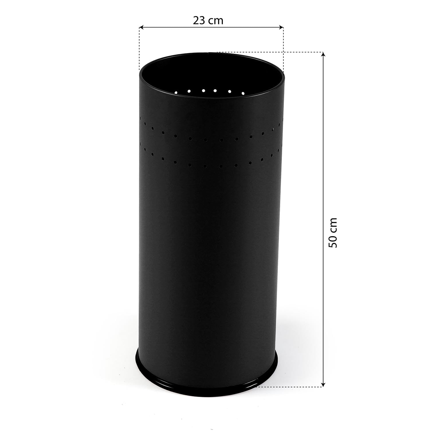 Versa Malena Porta Paraguas Moderno Metal Negro Mate 50x23x23 cm