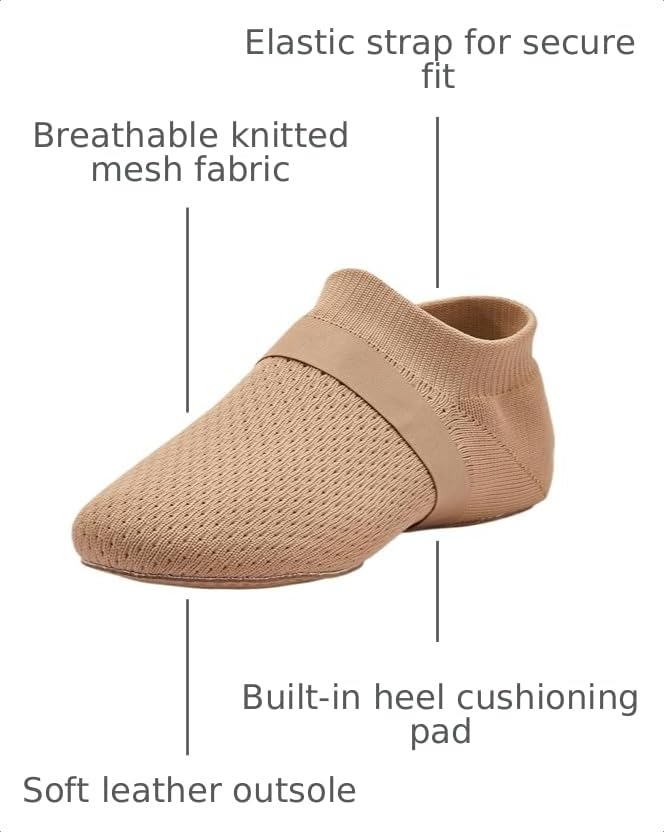 Image of SANGEESON Slip-on Jazz Shoes for Women and Men's Lightweight Breathable Dance Shoes