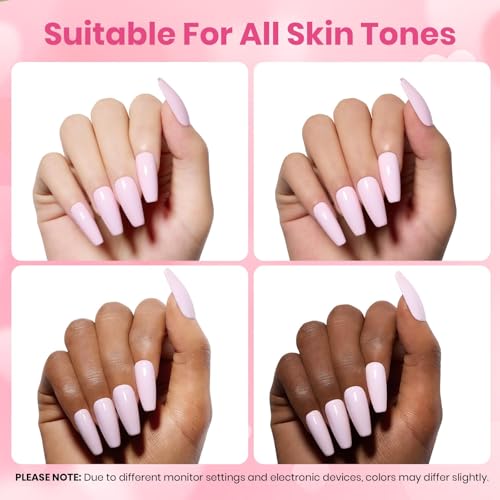 Image of Beetles Barely Pink Gel Polish - 15ml /0.51 Fl Oz Large Capacity, Light Pink Gel Nail Polish for Summer Nails, Pastel Nail Art Salon Long Lasting Soak Off UV LED Nails Lamp