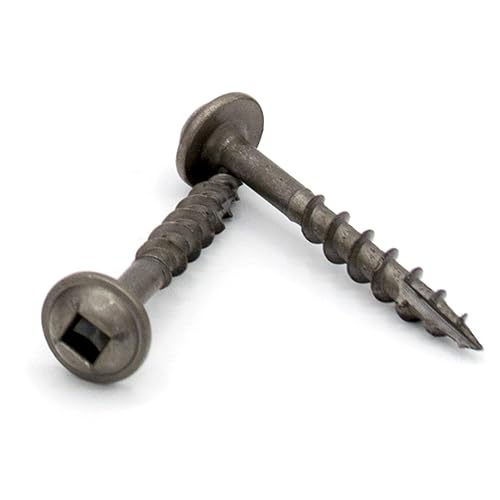 Yellowbird #8 x 1-14 - Cabezal redondo para arandela - Lubricante cuadrado liso - Rosca extra gruesa - Tornillo de bolsillo tipo 17 - Broca incluida