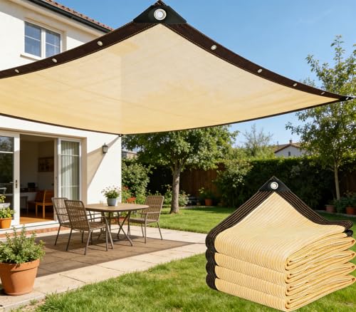 Filet ombrage avec œillets 320 x 440 cm perméable eau voile terrasse jardin - 2