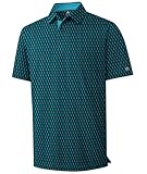 ZITY Mens Golf Shirts Short Sleeve Print Patterns Performance Moisture Wicking Polo Shirt