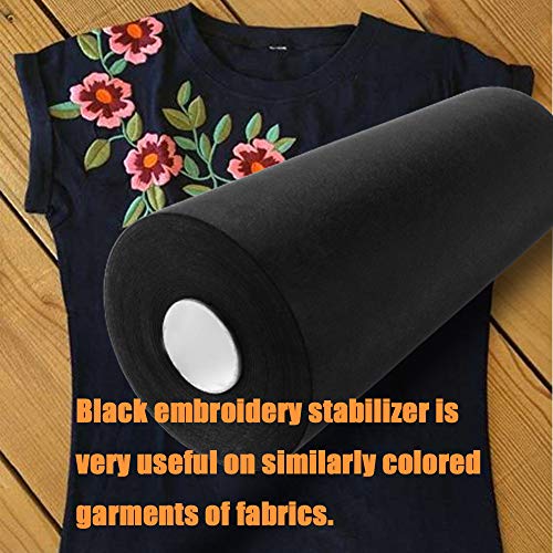 New brothread Black Cut Away Machine Embroidery Stabilizer Backing 12" x 25Yd roll - Medium Weight 2.5 oz - 2 Options - 3 Options - Tear Away/Cut Away/No Show Mesh - Image 5