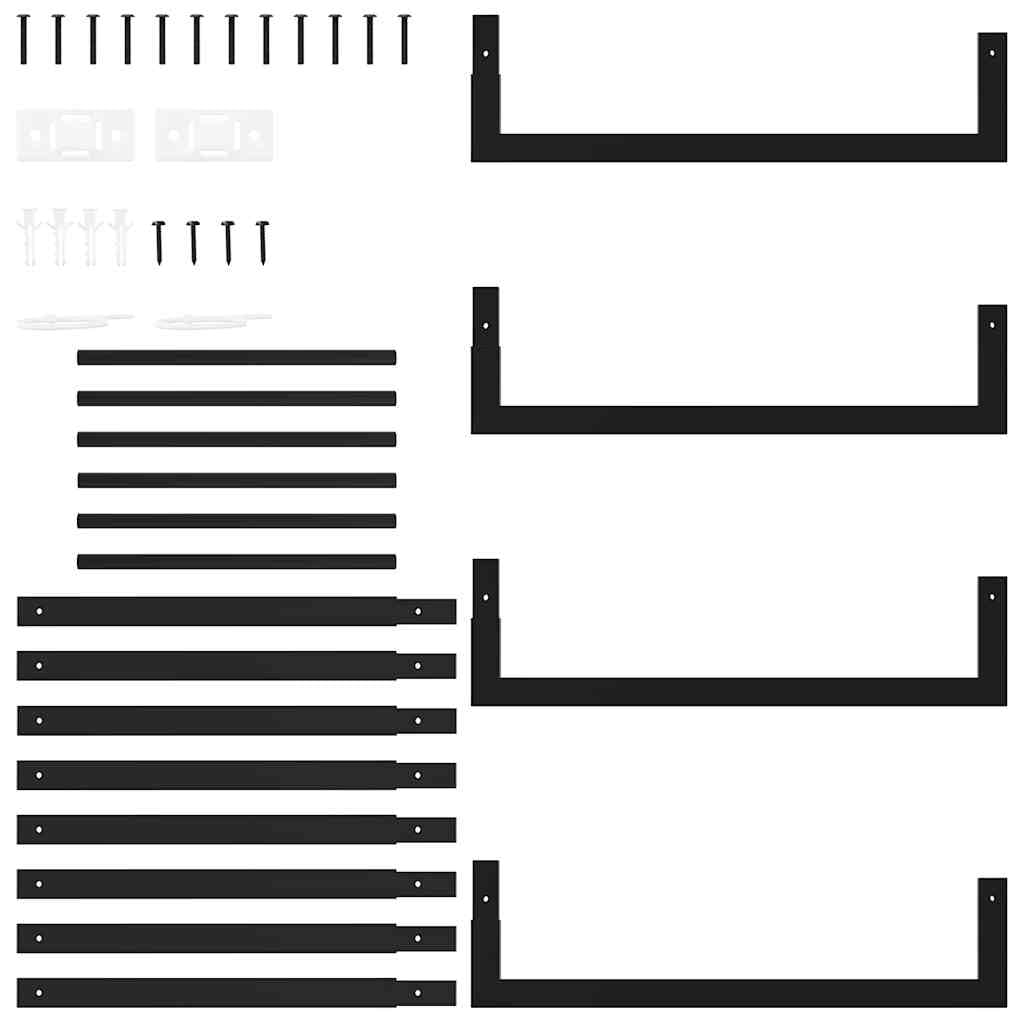 Fengshui Brennholzregal Stahl Schwarz 50x28x94 cm | Pulverbeschichtet, witterungsbestandig, mit Wandhalterung, fur trockenes Brennholz