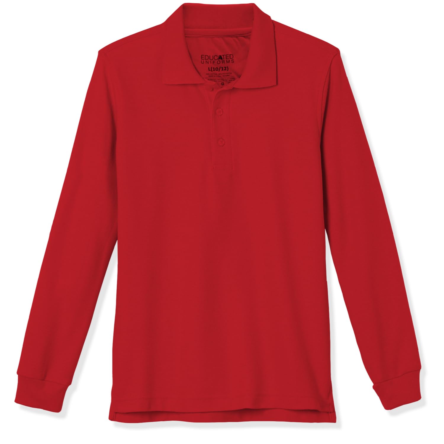 Boys 2T-20 Long Sleeve Pique Polo Uniform Shirt