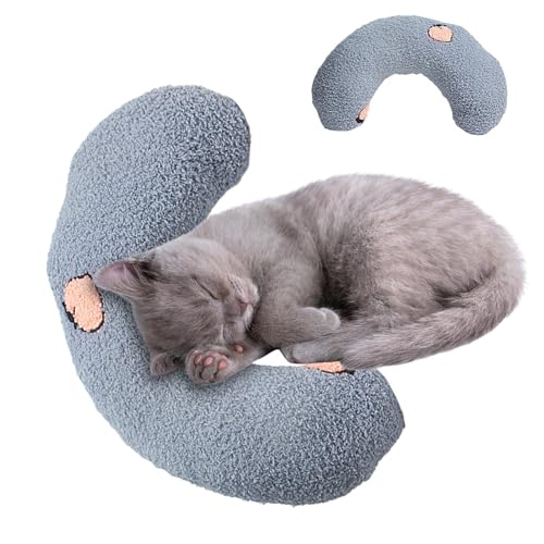 Cuscino per Gatti | Cuscino per Animali Forma di U Cuscino calmante per Gatti Cuscino per Dormire per Gatti Cuscino per abbracciare Un Cucciolo di Gatto - per Gatti Cani Che Dormono, Giocano