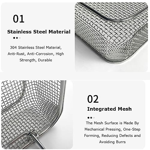 Vassoio di sterilizzazione, cestello portastrumenti in Metallo Resistente, Design a Rete per Uso Medico, Resistente alla ruggine, Facile da Pulire.