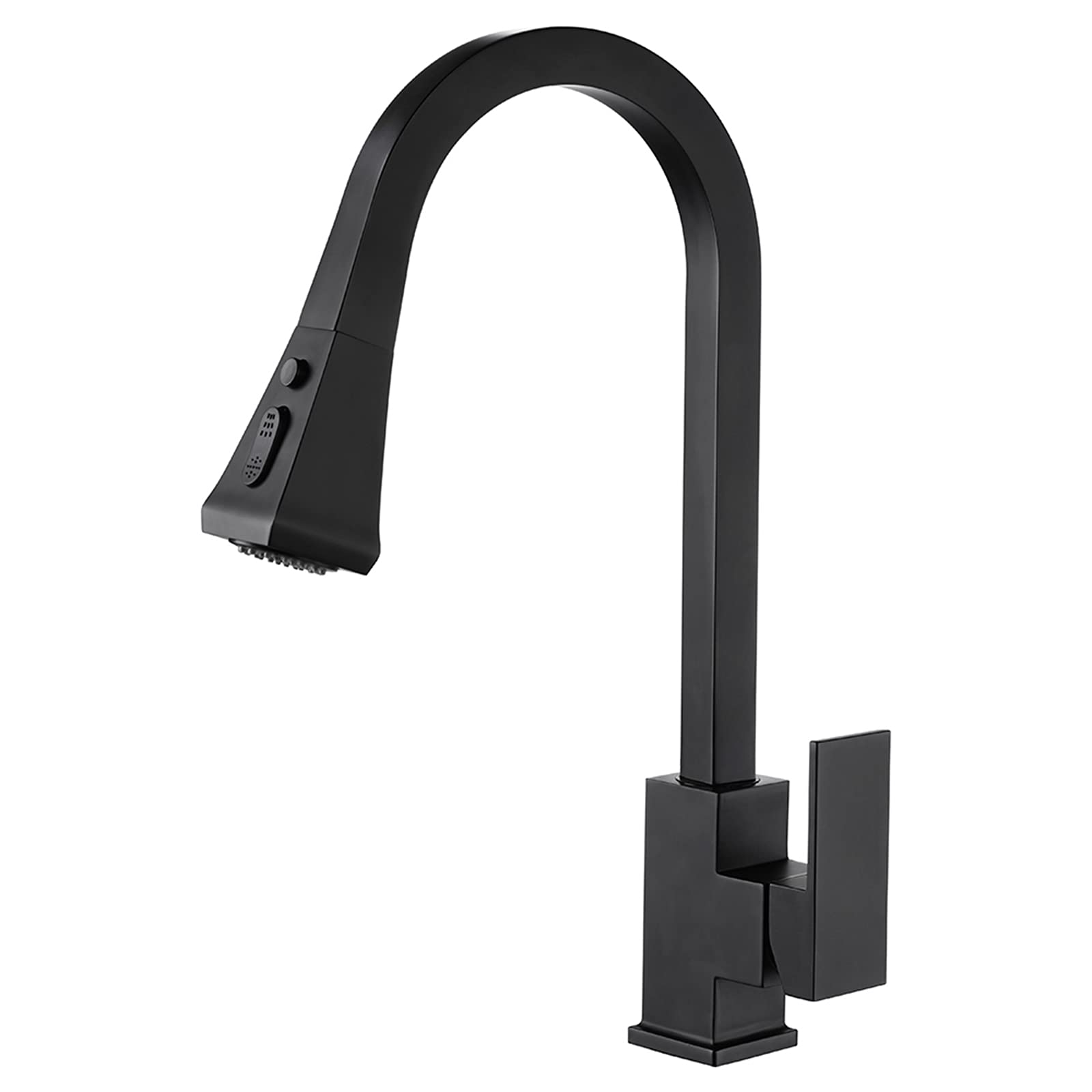 Modern Brass Kitchen Faucet with Pull-Down Sprayer, Commercial Hot & Cold Water Sink Tap, Adjustable Kitchen Mixer Faucet for Easy Cleaning and Versatile Use (Nero)