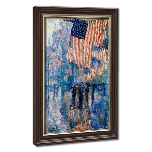 Tableau Impression sur toile The Avenue in The Rain de Hassam décoration murale salon 20cm