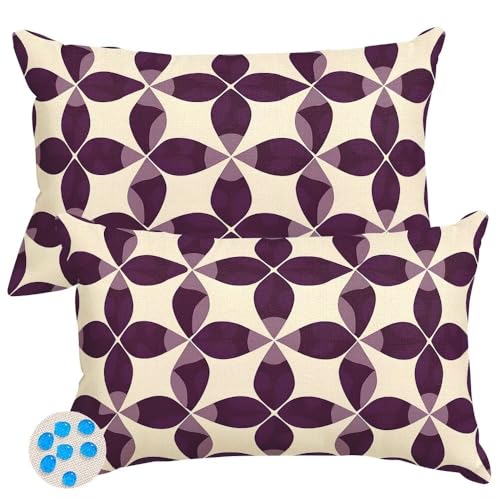 Housse coussin 50x70 cm lot de 2 rétro en polyester lin élégant