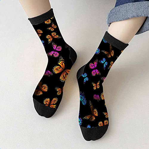 Image of Crew Socks for Woman Size 6-8 Tropical Wildlife Bright Teal Girls Socks