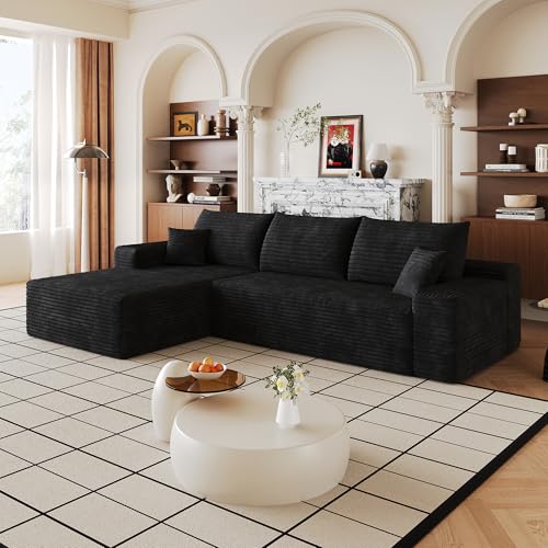 Image of 107 inch Cloud Sectional Sofa Boneless Couches with Chase