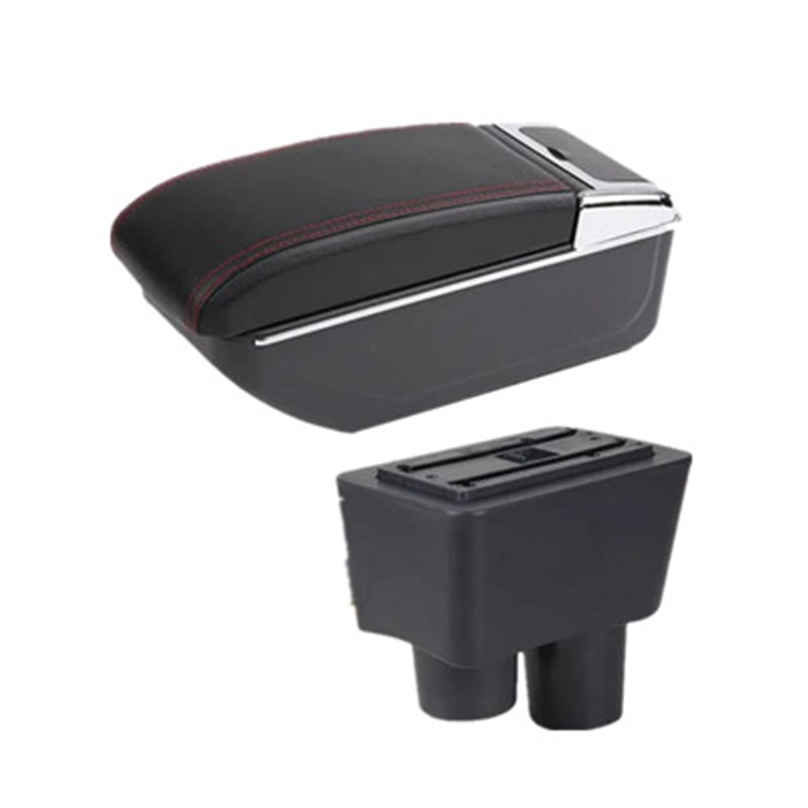 NOHEEU Car Interior Accessories Center Console Storage Box Multifunctional Armrest For Almera For Versa(B red line)