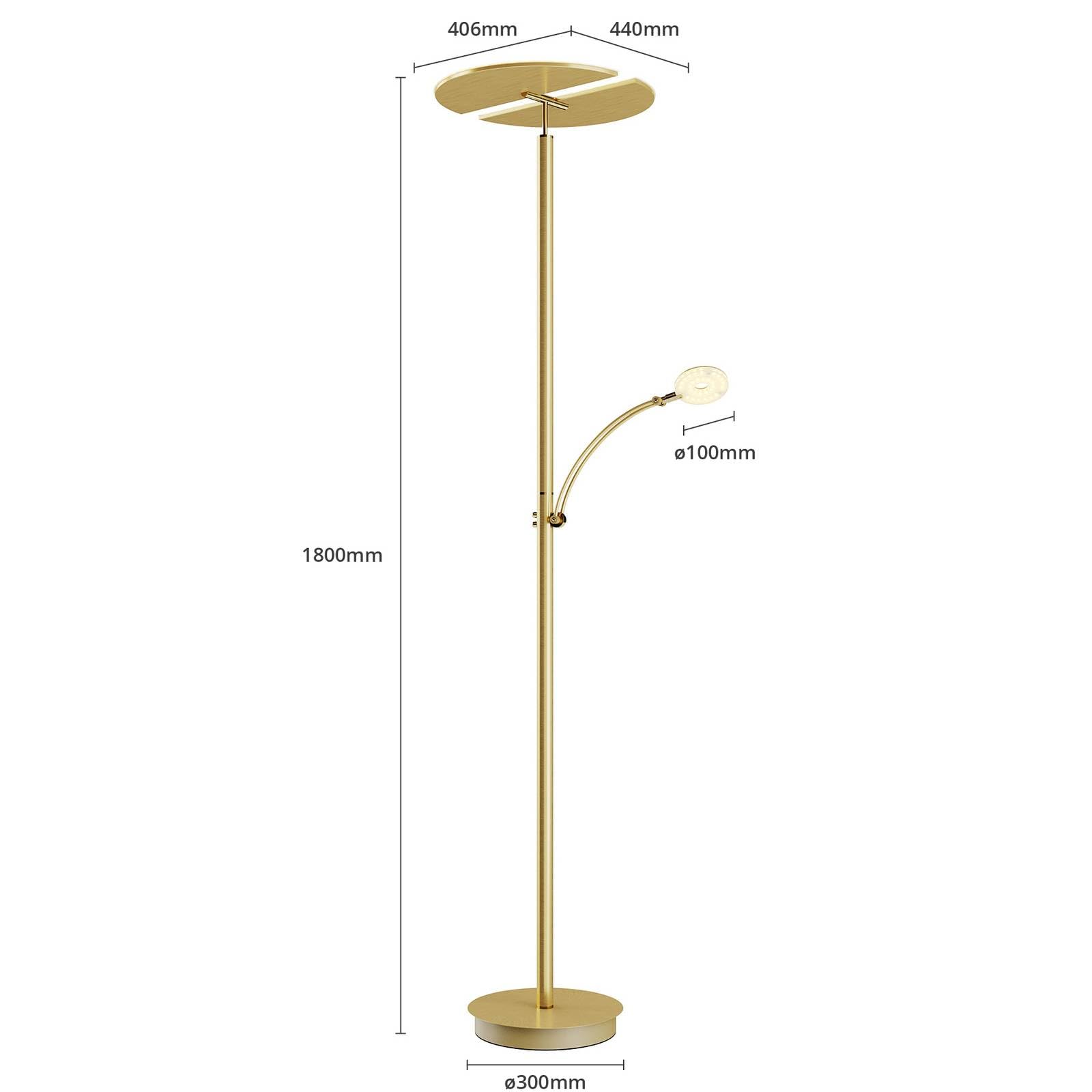 Lucande lampa podłogowa LED 3 -punktowa 'Anniki' z możliwością ściemniania, styl nowoczesny, m. in. do salonu, jadalni, kolor mosiężny, złoty, metal
