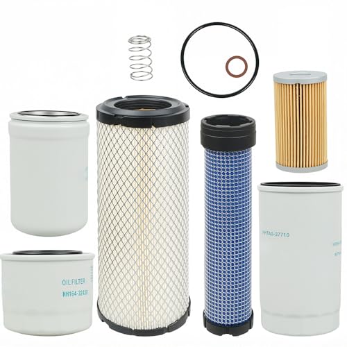 Filter Kit TA040-93220 Air Filter/TA040-93230 Air Filter/HH164-32430 Oil Filter/HHTA0-37710 Hydraulic Filter/15521-43160 HHTA0-59900 fits for Kubota L3010 L3130 L3410 L45 L4610DT-HST-C