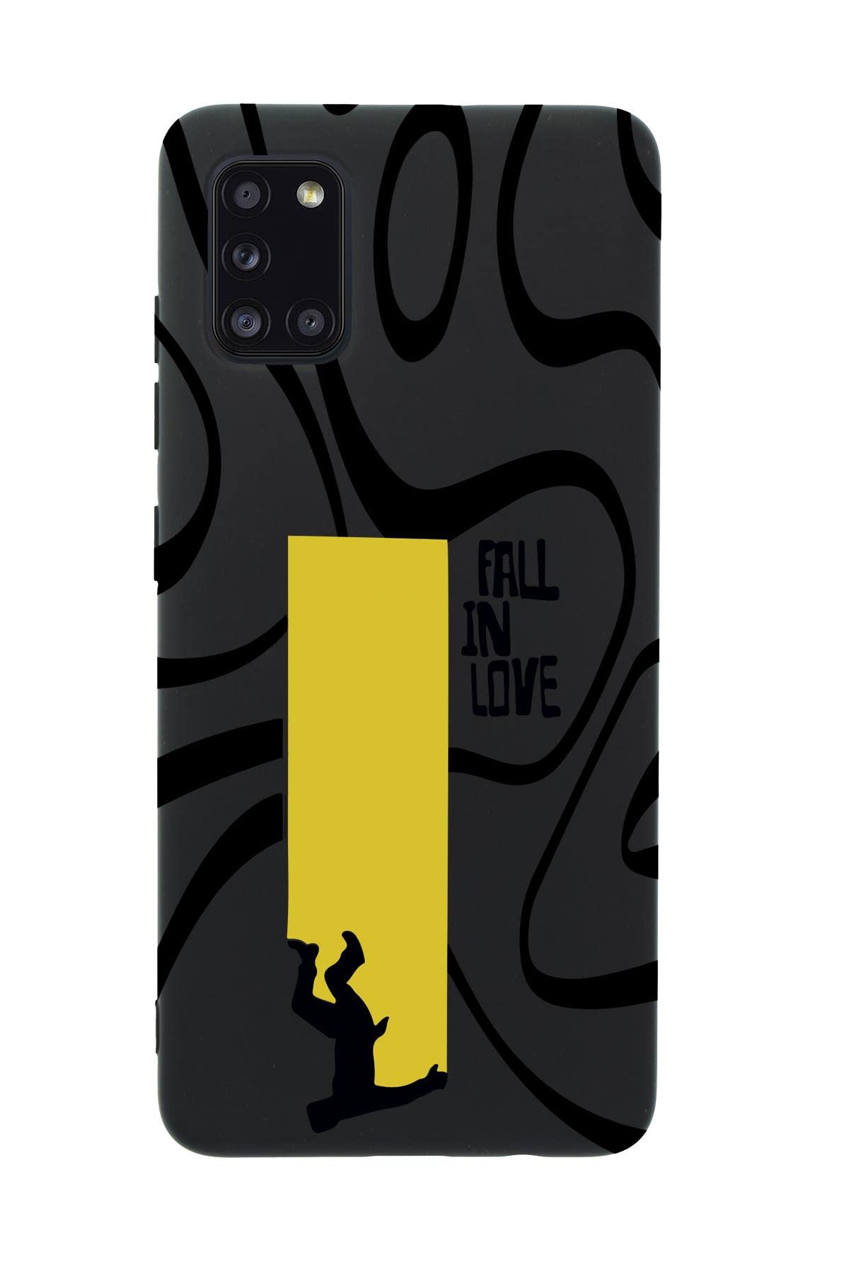 Mooodcase Fall In Love Premium Silikonlu Telefon Kılıfı Samsung A31 ile Uyumlu Siyah