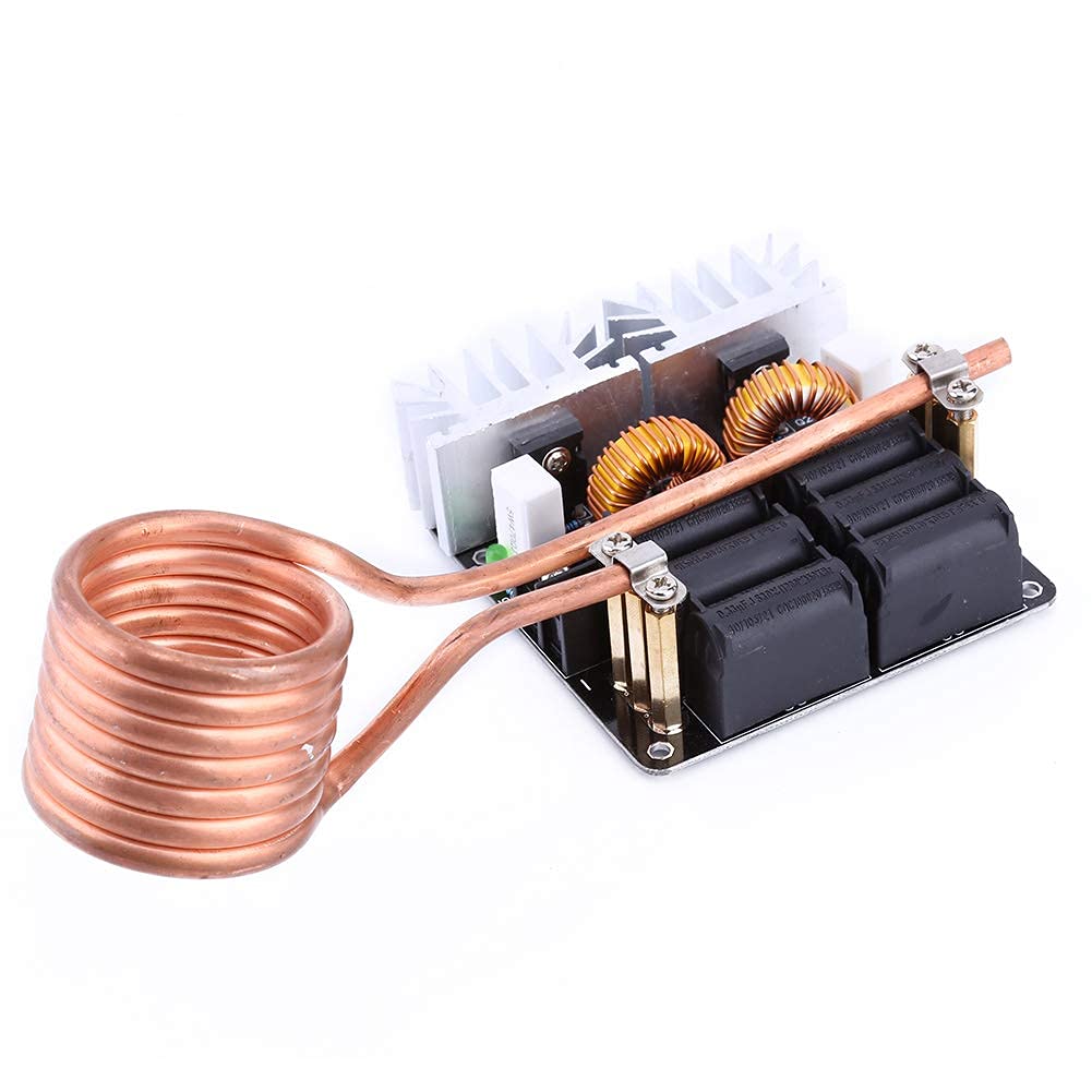 Module de Chauffage par Induction 1000w, Chauffage par Induction ZVS Chauffage à induction basse tension Ensemble de Bobines à Mini-canaux Module de contrôle d'alimentation en Laiton