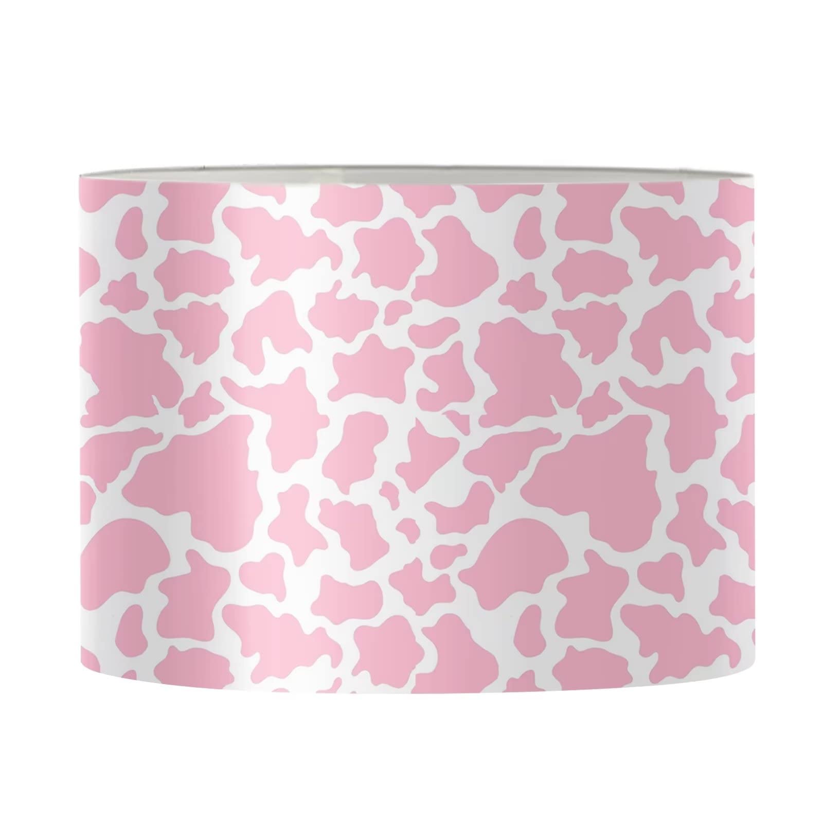 Suhoaziia Pink Cow Lamp Covers Modern Light Shade Bedroom Desk Table Lamp Shades for Home Decors — image 1