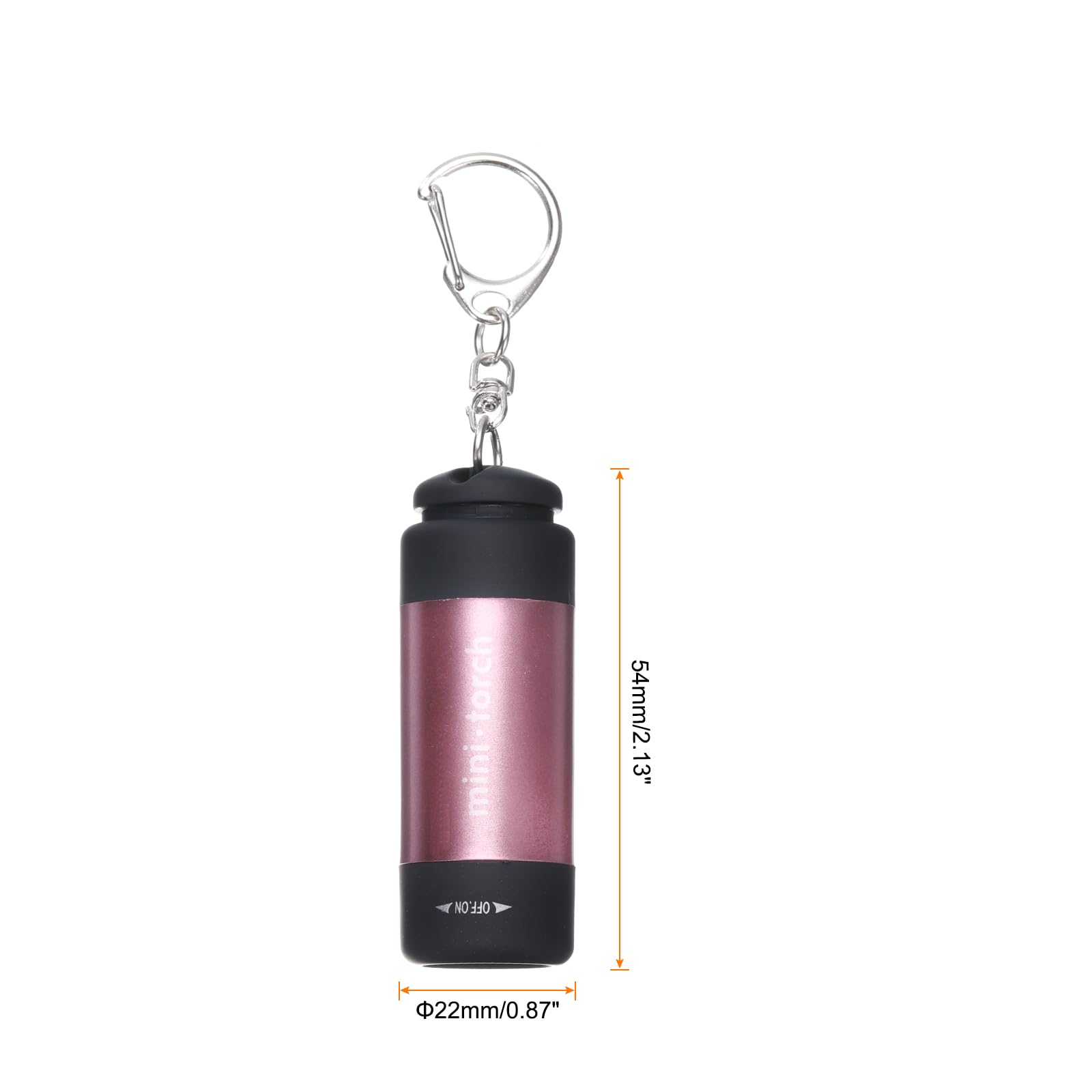 PATIKIL 2.56Inch Mini Keychain Flashlight, Pocket LED Flashlight Portable Torch USB Rechargeable for Outdoor Camping Party Pink - Image 2