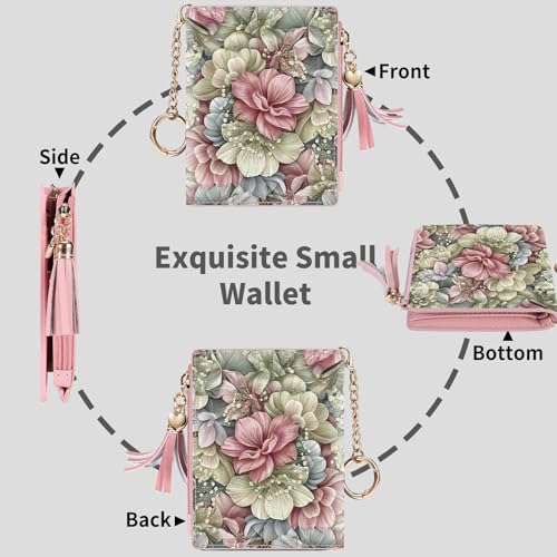 Image of Gostwo Small Wallets for Women, Stylish Womens Wallet with ID Window, Zippered Coin Pocket and Tassel. Cute RFID Wallet for Women, ideal for Teen Girls, Commuters, and Women for Daily Use