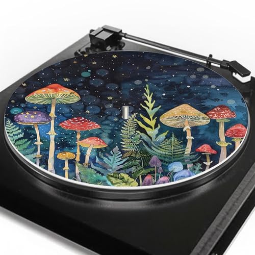 GLENLCWE Colorful Mushroom Star Sky Turntable Slip Mat Anti Static Vinyl Record Player Slipmat 3mm