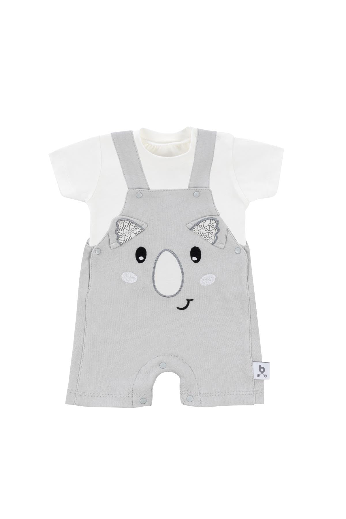 Gezenbebe Hero Kısa Kol Bebek T-Shirt & Nakışlı Salopet Seti Koala 0-3 Ay