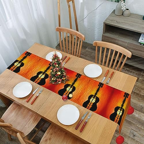 Chemin de table macramé anti-plis avec pompons pour habiller une table vide - 8