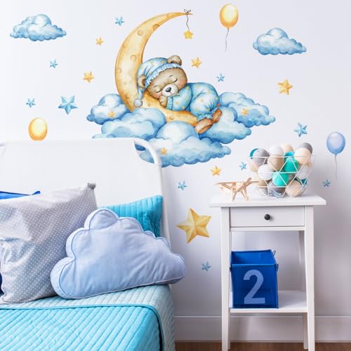 Vinilos Decorativos Bear Sleeping on Moon para Pared miniatura 4