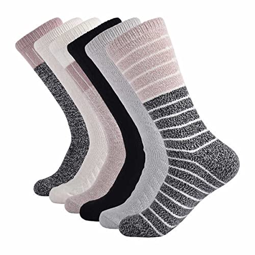 Chaussettes bottes Lucky Brand lot de 6 paires douces pour femme en noir et blush douillet