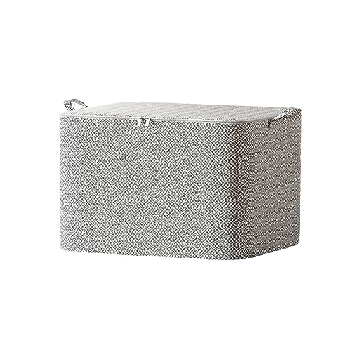2 scatole portaoggetti in tessuto – bidoni pieghevoli di grande capacità con cerniera e maniglia per vestiti, coperte, trapunte, biancheria da letto, contenitori salvaspazio da 30 l
