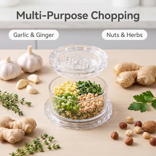 image for Generic Transparent Manual Garlic Twist, Multi-Functional Mincer & Gri