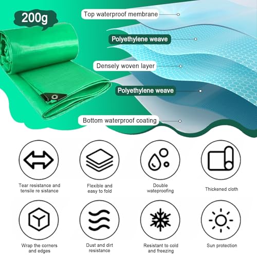 Lona impermeable exterior verde de 1x2.7m ideal para resguardar muebles de jardín 6